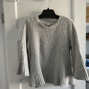 Gap Gray Ribbed Peplum Sweater (XL)